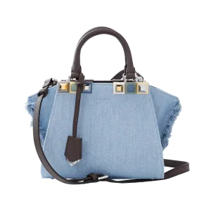 3Jours Denim Fringe Mini Shopper Bag