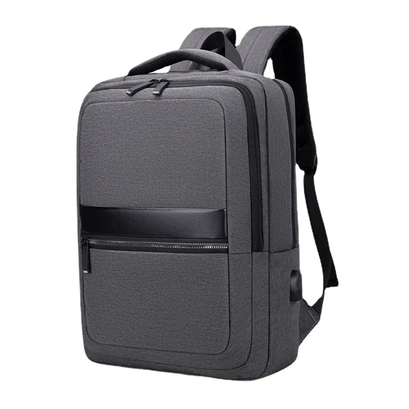 Backpack Business Casual Computer Bag Large Capacity USB Rechargeable Oxford Cloth  Travel