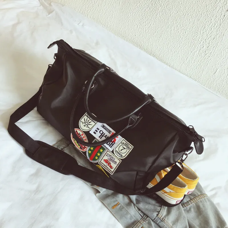Backpack Men's Korean-Style Large-Capacity Badge Travel Bag Lightweight Waterproof Gym Bag Trendy