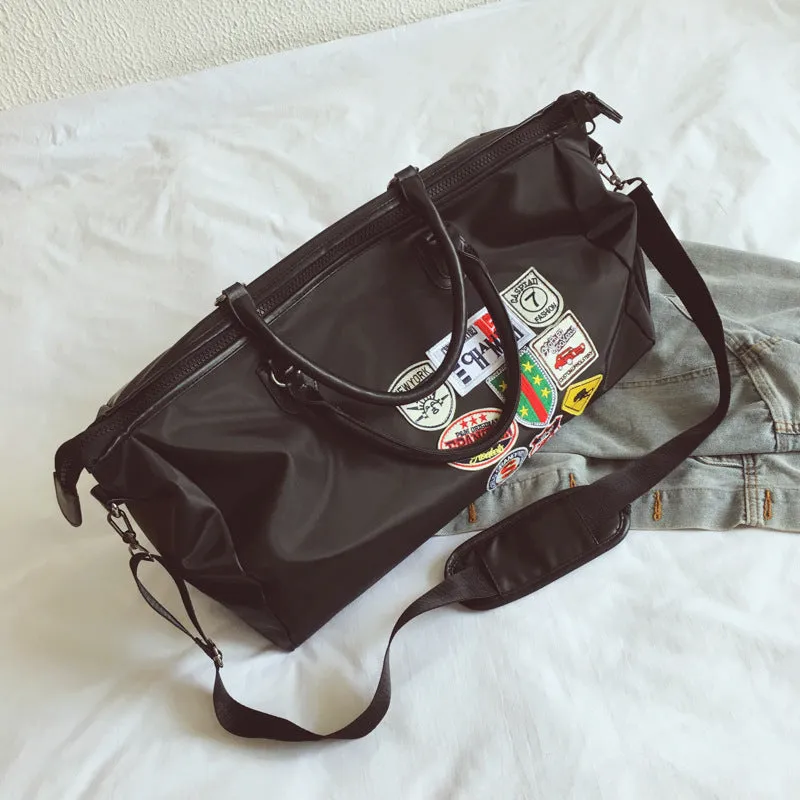 Backpack Men's Korean-Style Large-Capacity Badge Travel Bag Lightweight Waterproof Gym Bag Trendy