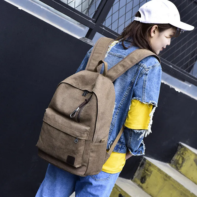 Backpack Vintage Travel Bag College Unisex Student Schoolbag 8016