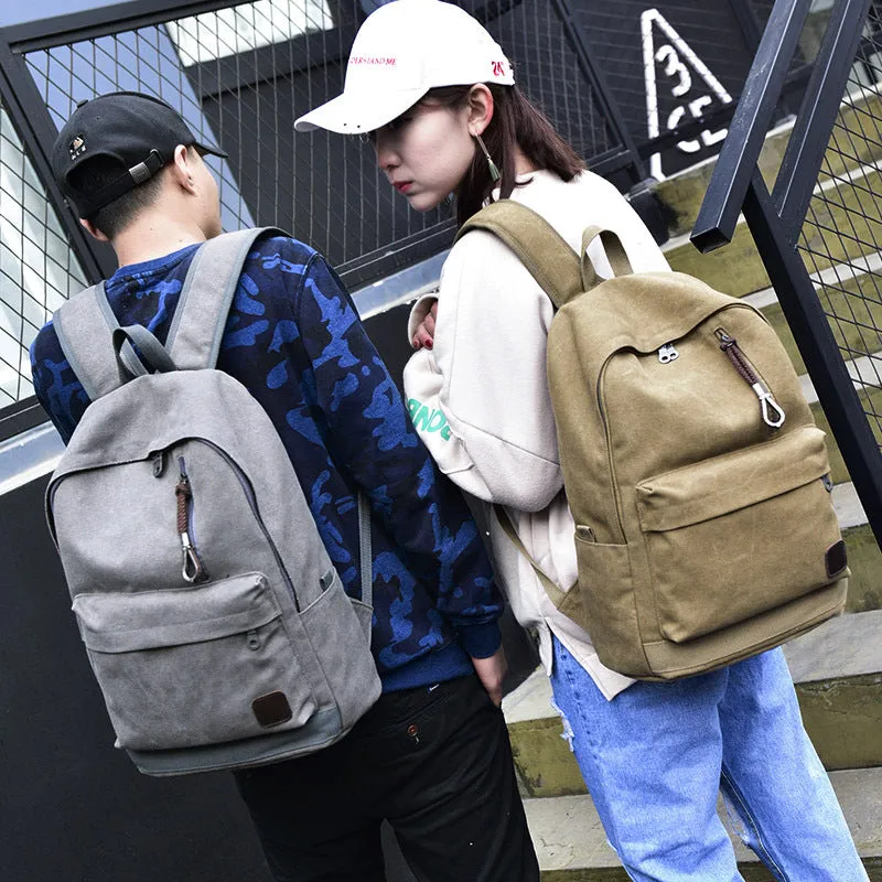 Backpack Vintage Travel Bag College Unisex Student Schoolbag 8016