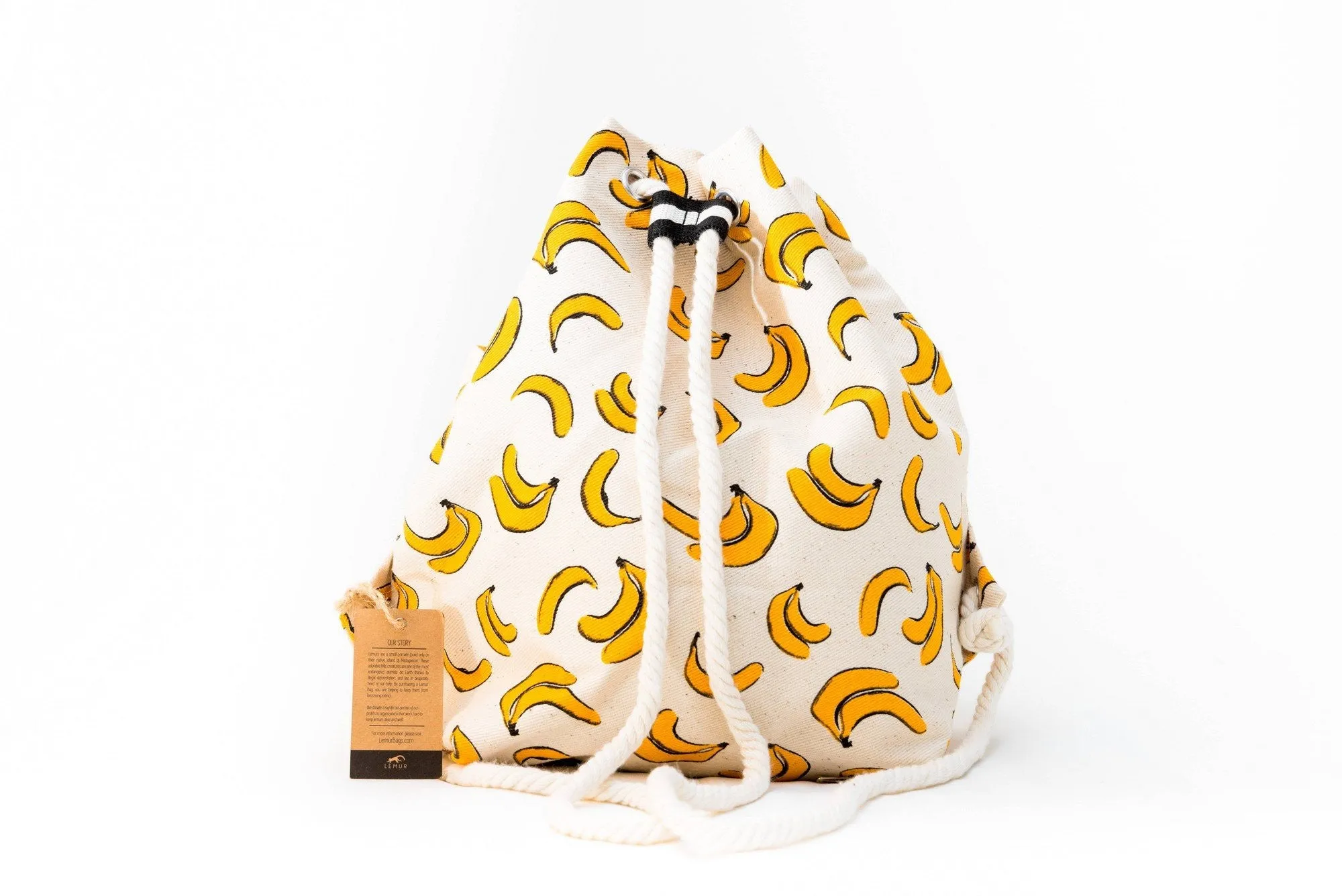 Bananas Canvas Drawstring Day Bag