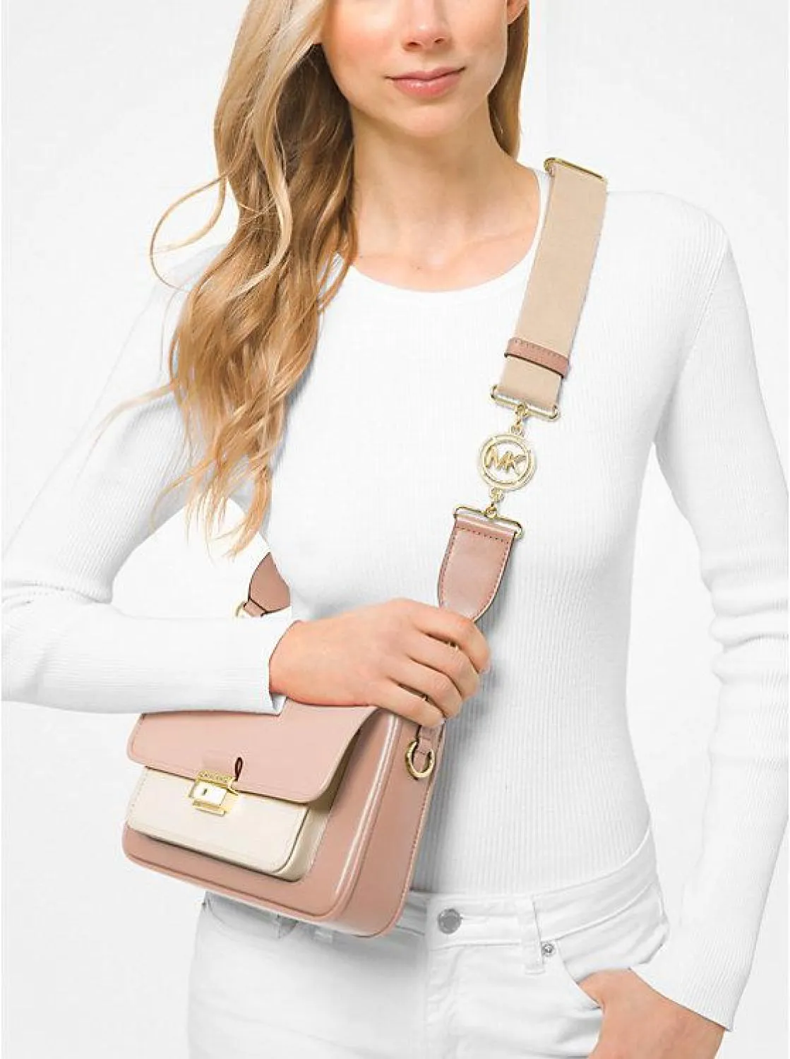 Bradshaw Medium Color-Block Leather Messenger Bag