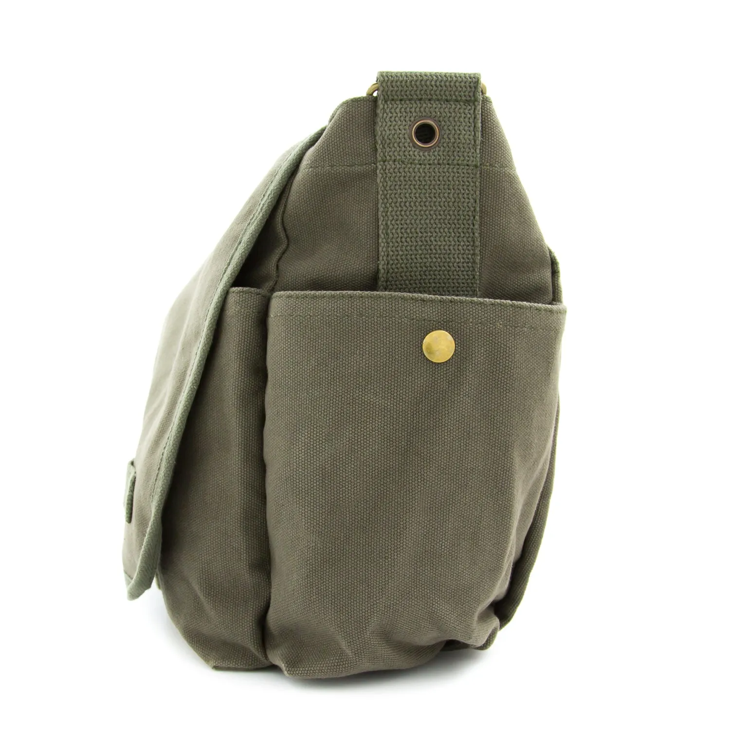 Breast Cancer Awareness Vintage Army Canvas Messenger Bag Pink Ribbon