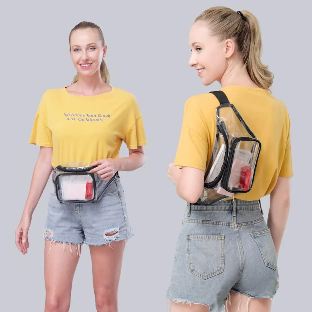 Clear Fanny Pack,Stadium Approved Waist Pack for Festival, Games,Travel and Concerts(Rainbow)
