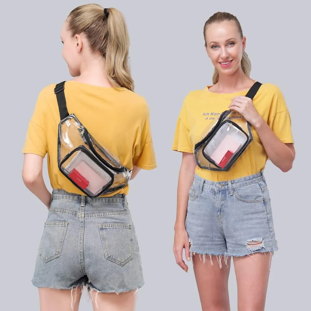 Clear Fanny Pack,Stadium Approved Waist Pack for Festival, Games,Travel and Concerts(Rainbow)