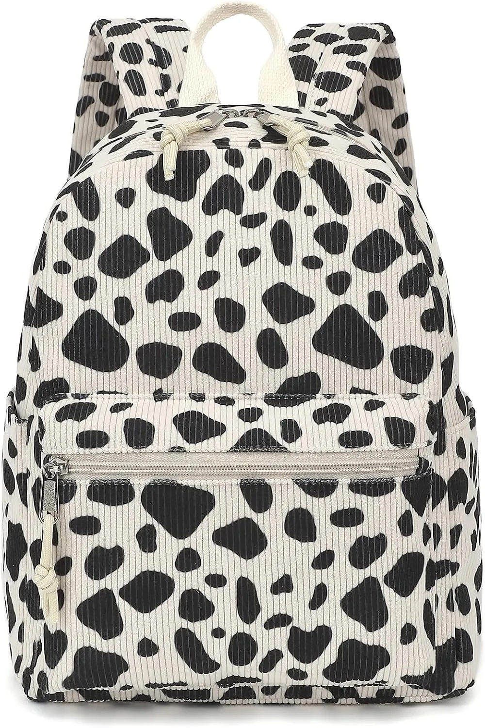Corduroy Womens Mini Backpack Girls Small Backpack Purse Fashion Casual Daypack School Bookbag (Cow Print)