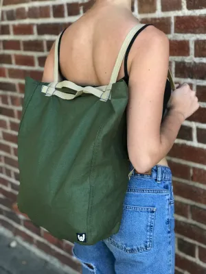 Dark Green Convertible Tote-Pack