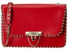 Demilune Small Leather Shoulder Bag - Black, Red, Pale Pink