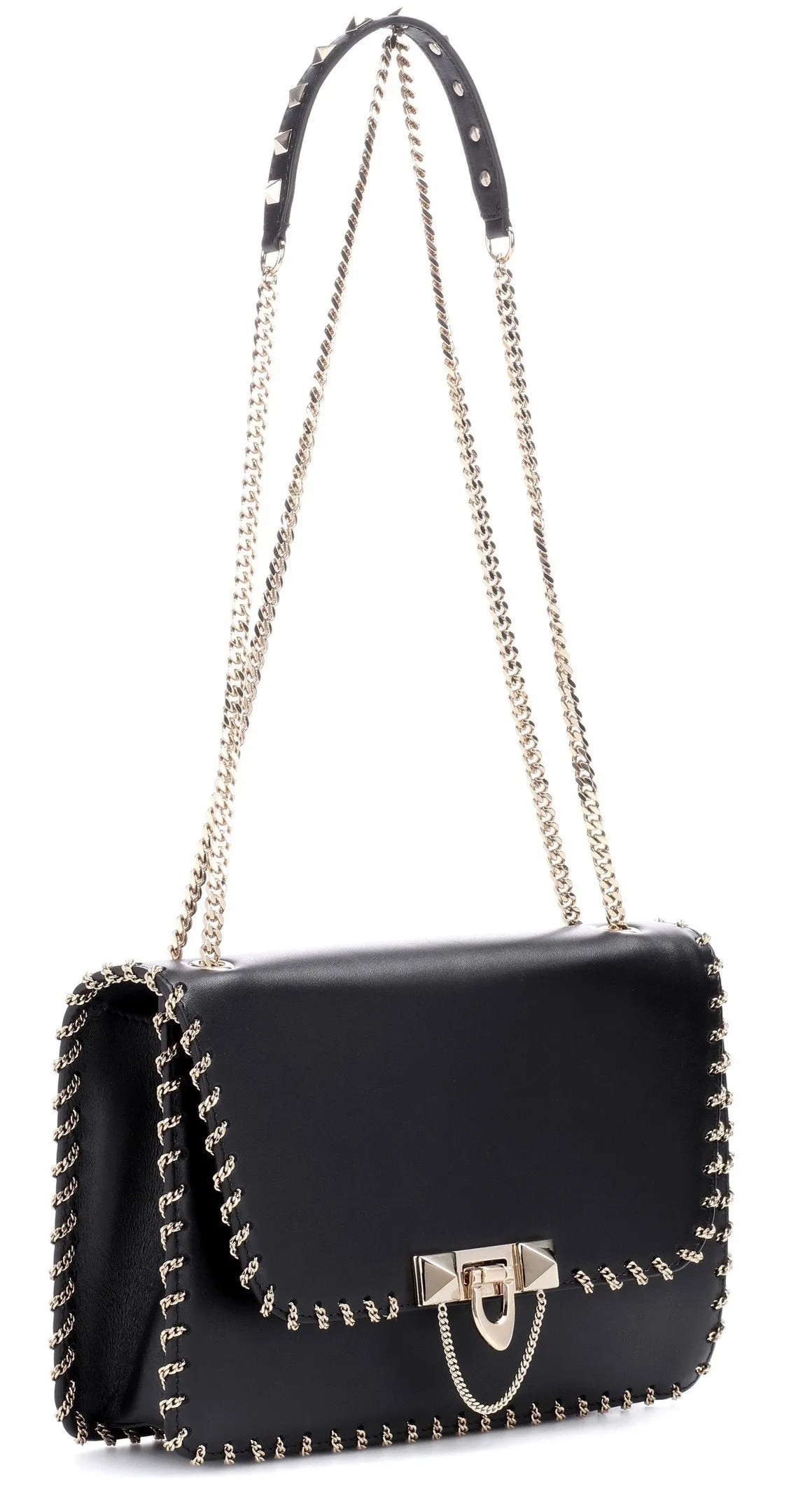 Demilune Small Leather Shoulder Bag - Black, Red, Pale Pink