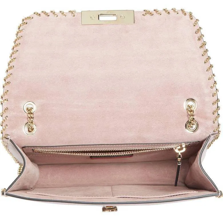 Demilune Small Leather Shoulder Bag - Black, Red, Pale Pink