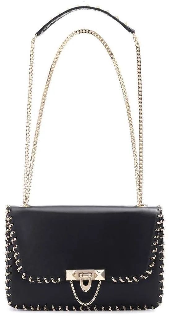 Demilune Small Leather Shoulder Bag - Black, Red, Pale Pink
