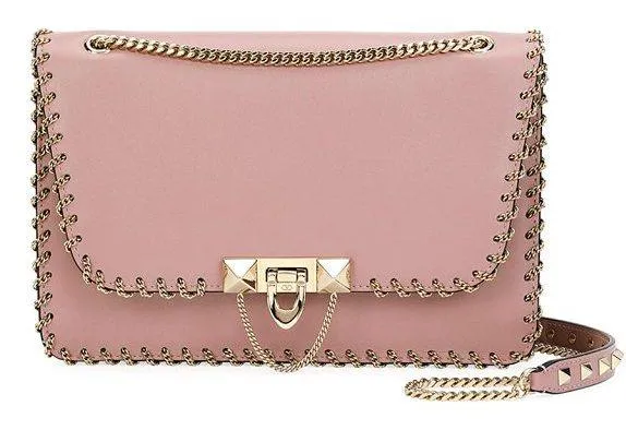 Demilune Small Leather Shoulder Bag - Black, Red, Pale Pink