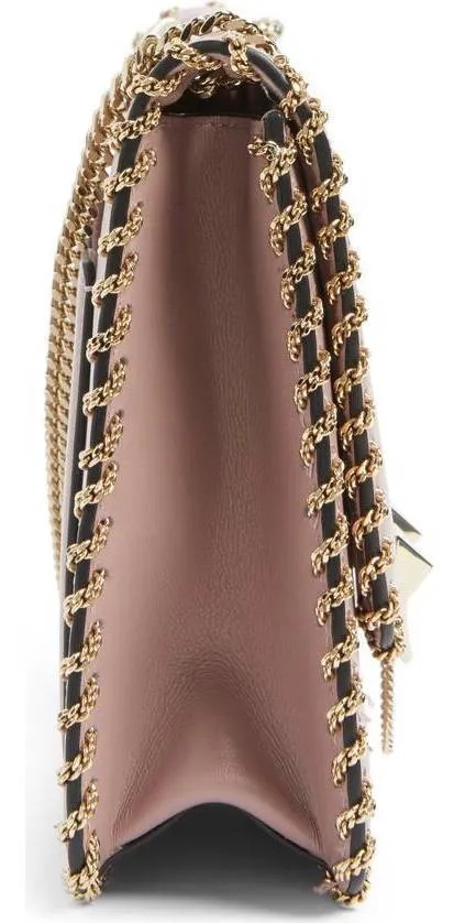 Demilune Small Leather Shoulder Bag - Black, Red, Pale Pink