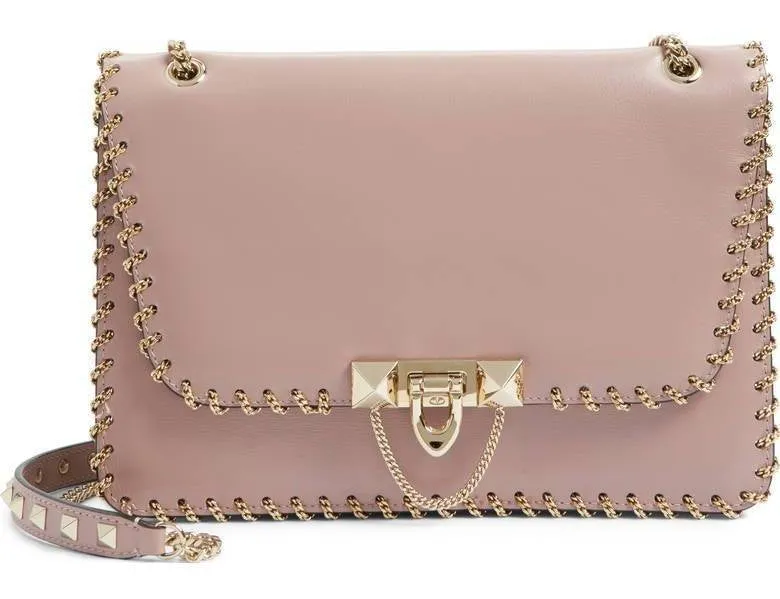 Demilune Small Leather Shoulder Bag - Black, Red, Pale Pink