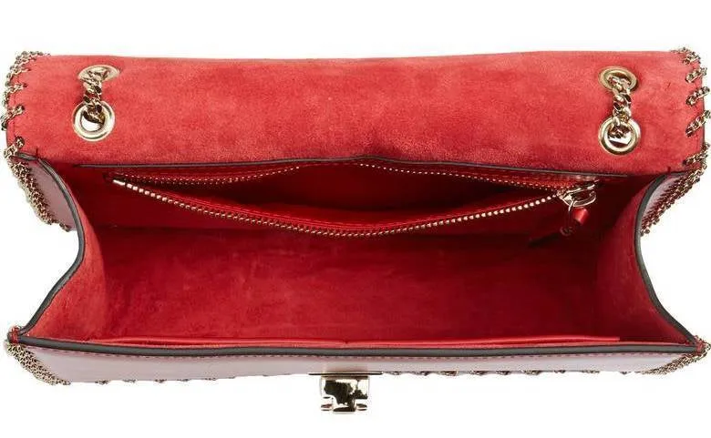 Demilune Small Leather Shoulder Bag - Black, Red, Pale Pink