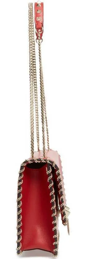Demilune Small Leather Shoulder Bag - Black, Red, Pale Pink