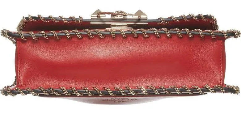 Demilune Small Leather Shoulder Bag - Black, Red, Pale Pink