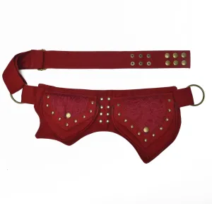 Fanny Packs for women fashionable,Fanny Pack Lace Waist Bag Pouch Utility Belt Fanny bag Waist Pack for Sports Hiking Travel Renaissance Faire Festival Fanny Pack 11/Red wine