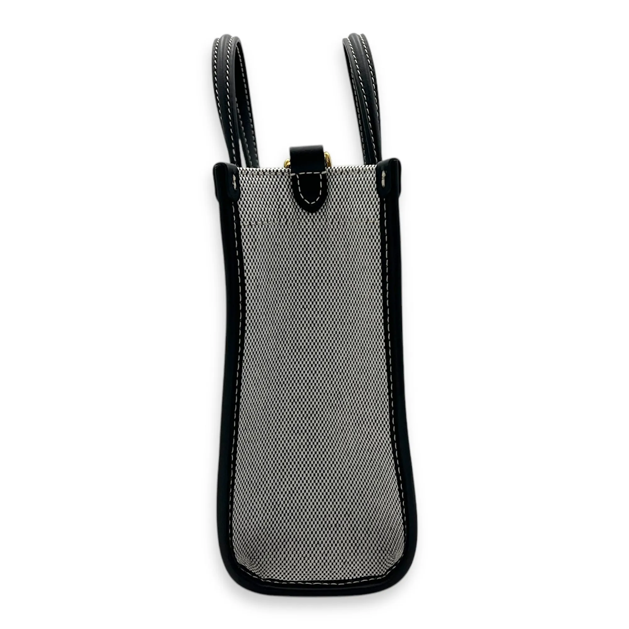 Freya Top Handle Bag Mini Black in Canvas, Gold hardware