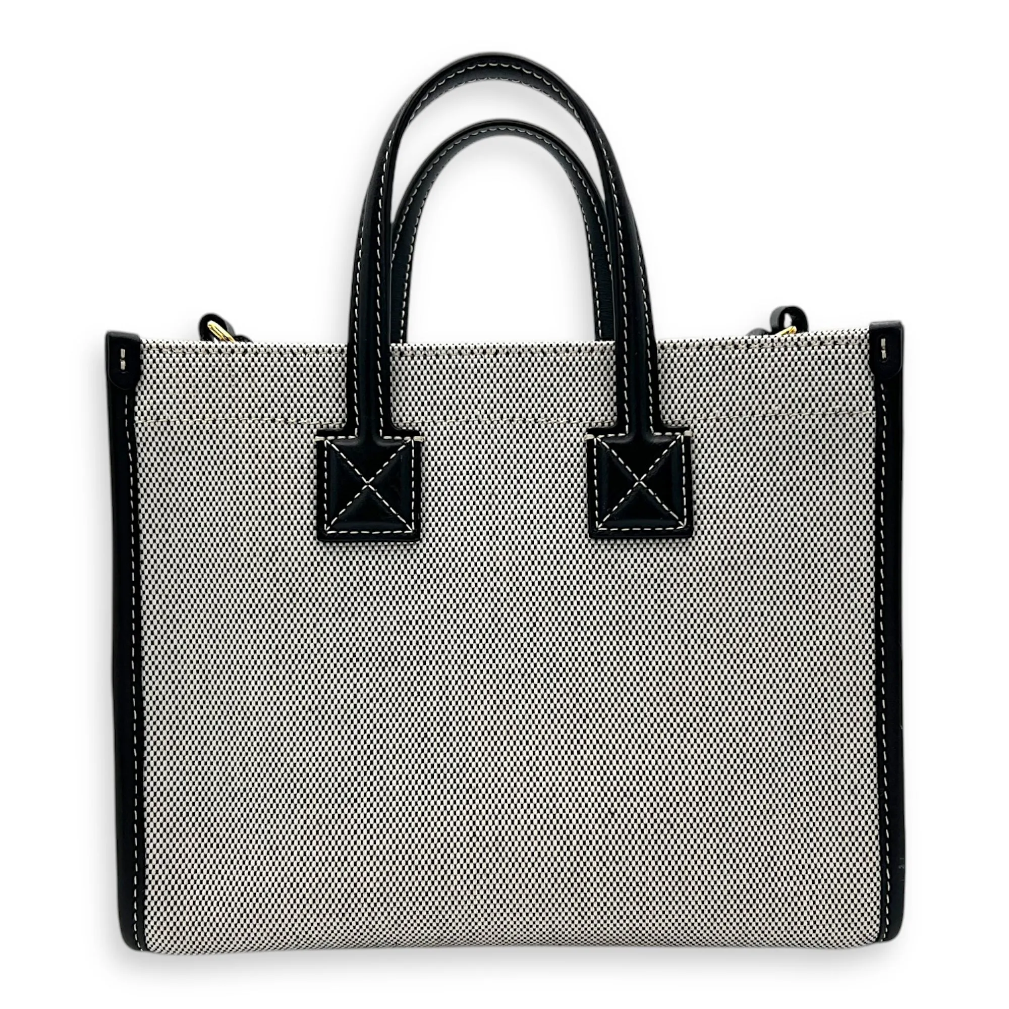 Freya Top Handle Bag Mini Black in Canvas, Gold hardware