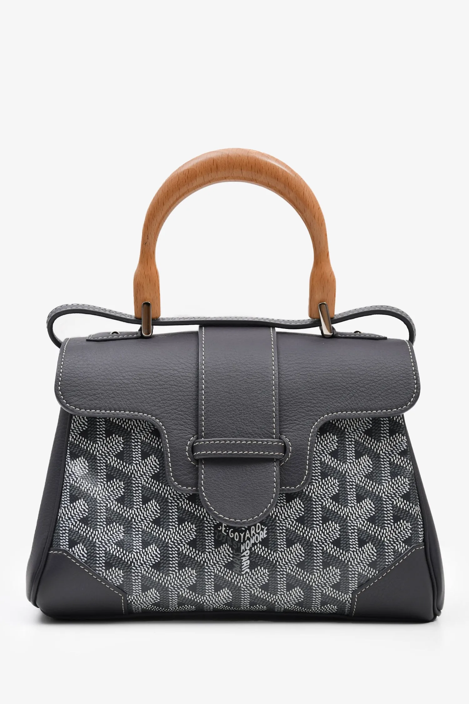 Goyard Grey Goyardine Canvas/Leather Saigon Mini Bag