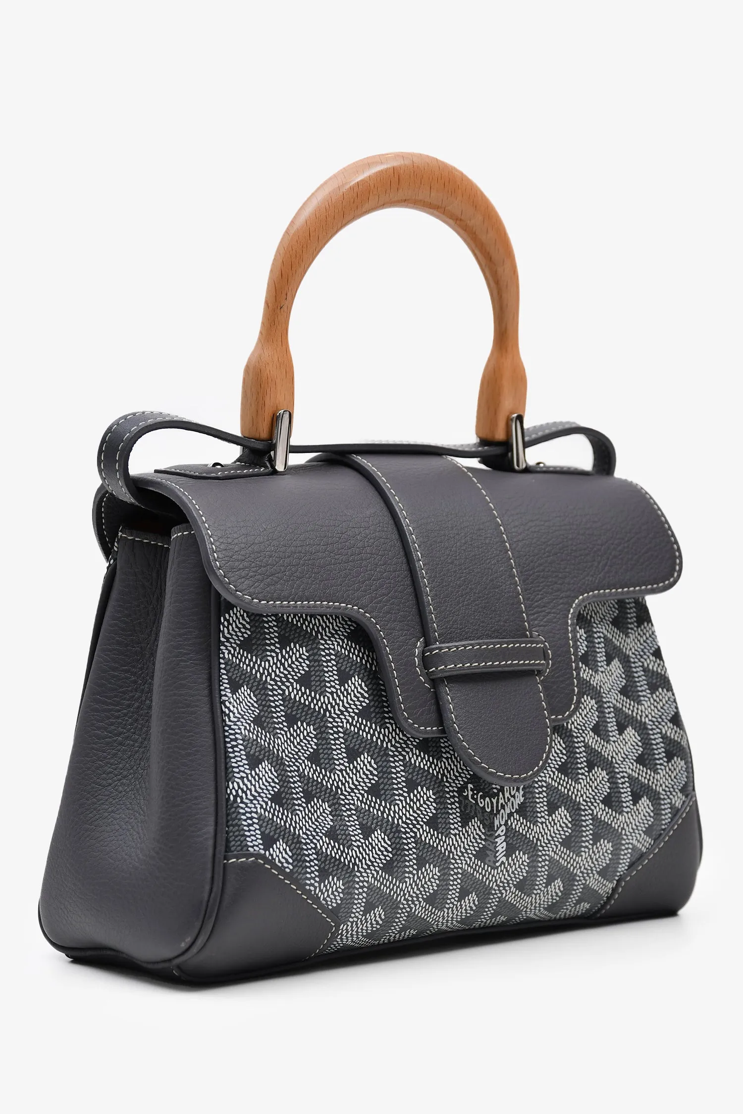 Goyard Grey Goyardine Canvas/Leather Saigon Mini Bag