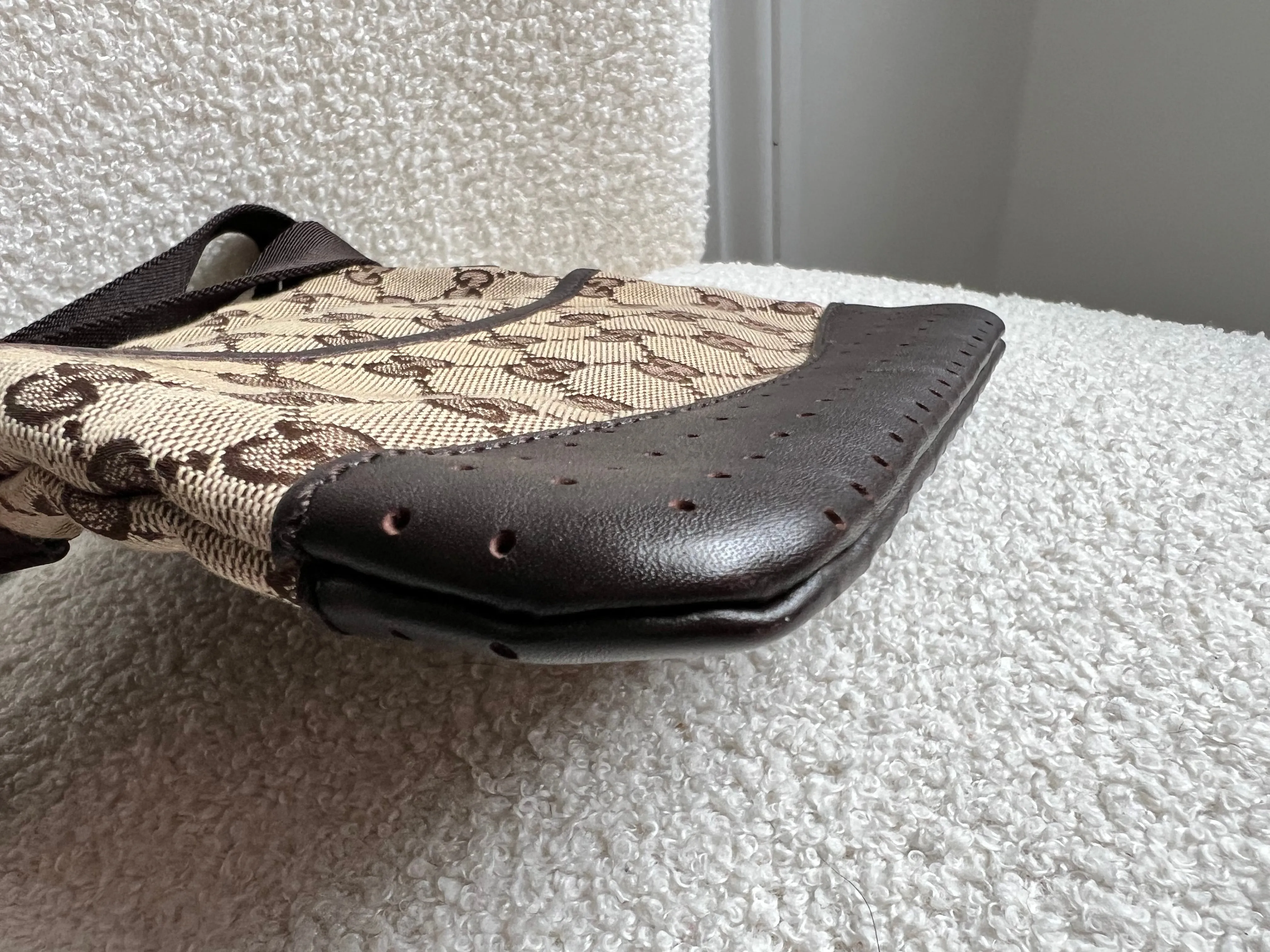 Gucci GG Mini Canvas Perforated Messenger Bag