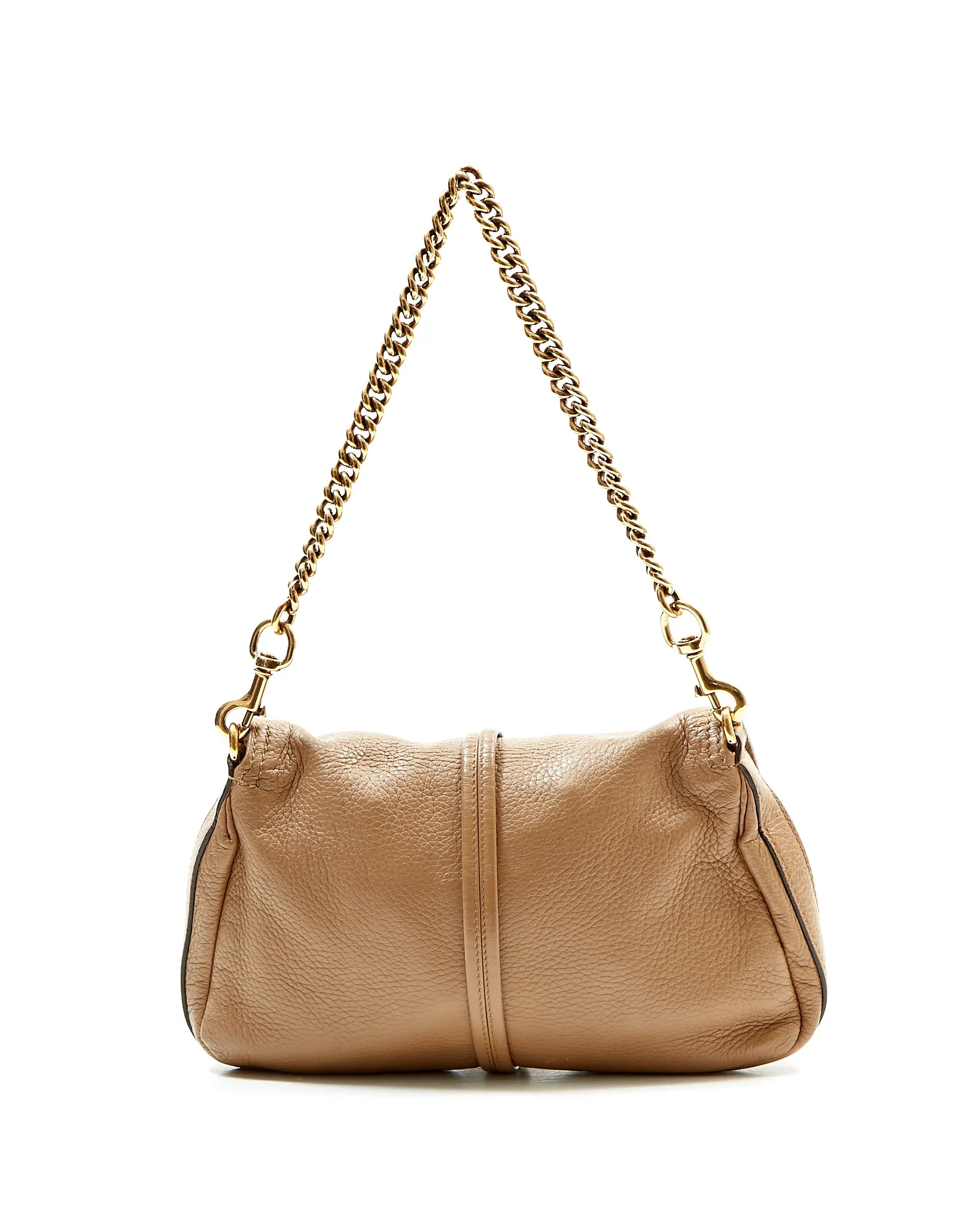 Gucci Tan Leather Bamboo Detail Chain Shoulder Bag