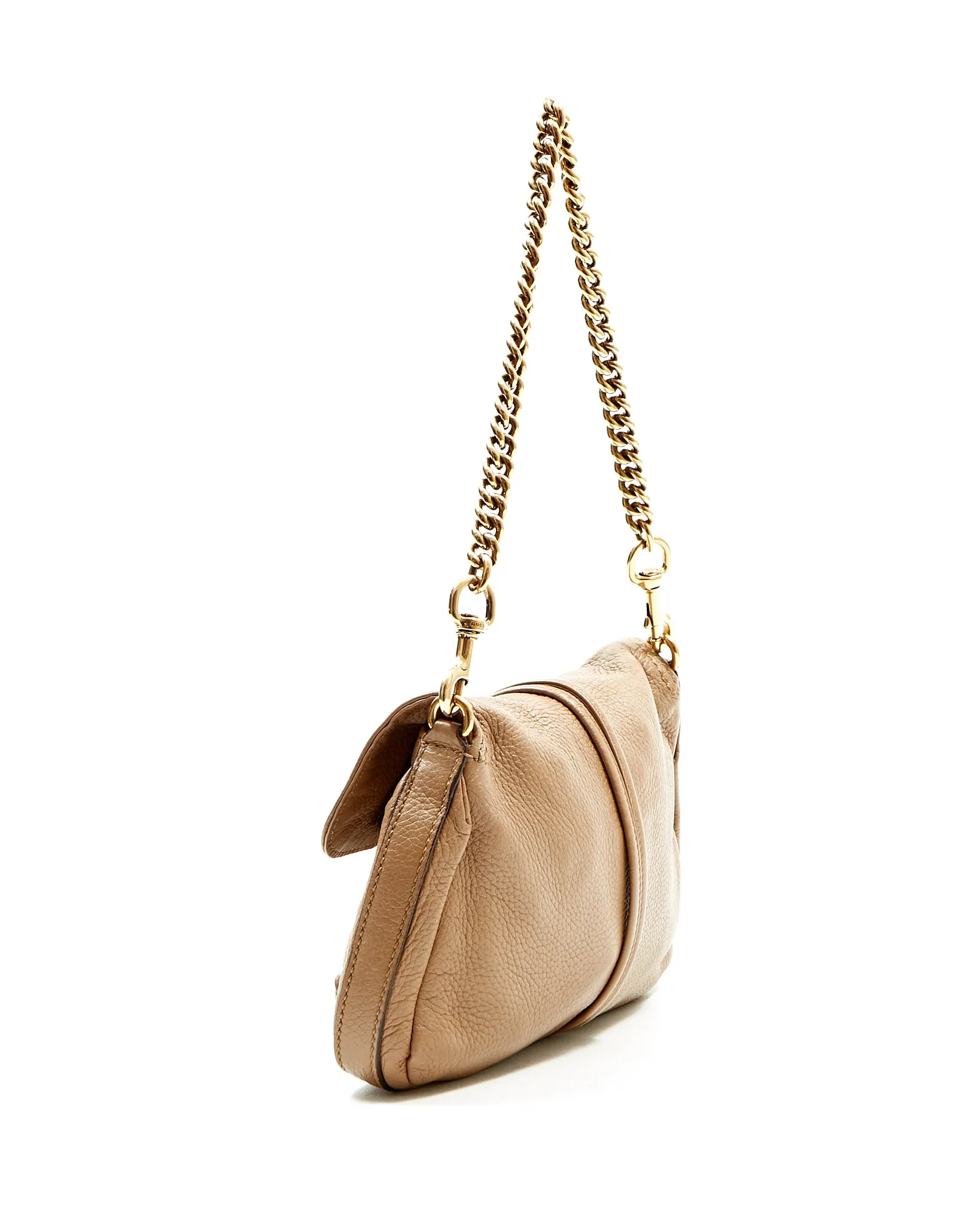 Gucci Tan Leather Bamboo Detail Chain Shoulder Bag