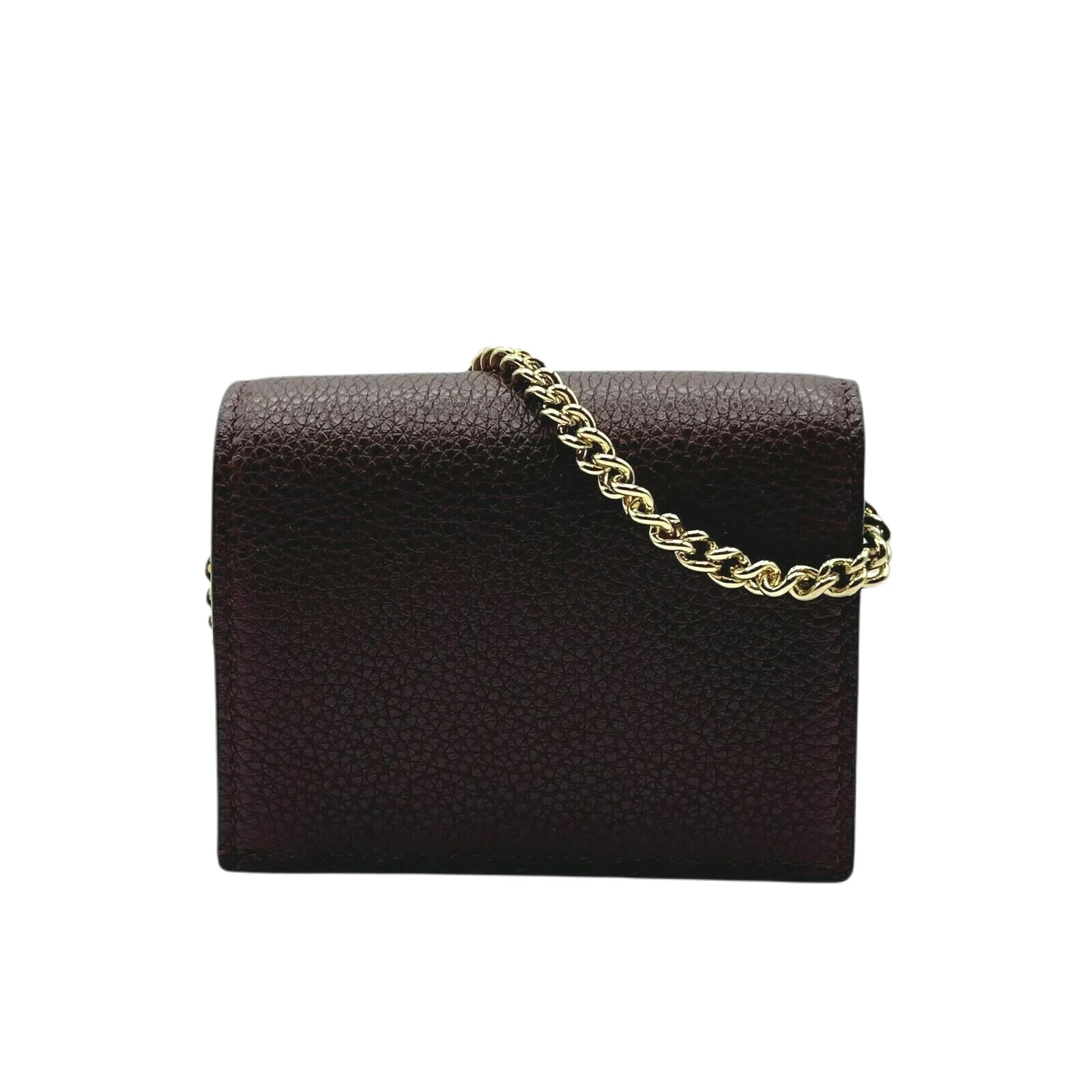 Gucci Zumi  Leather  Chain Bi-Fold Mini Wallet