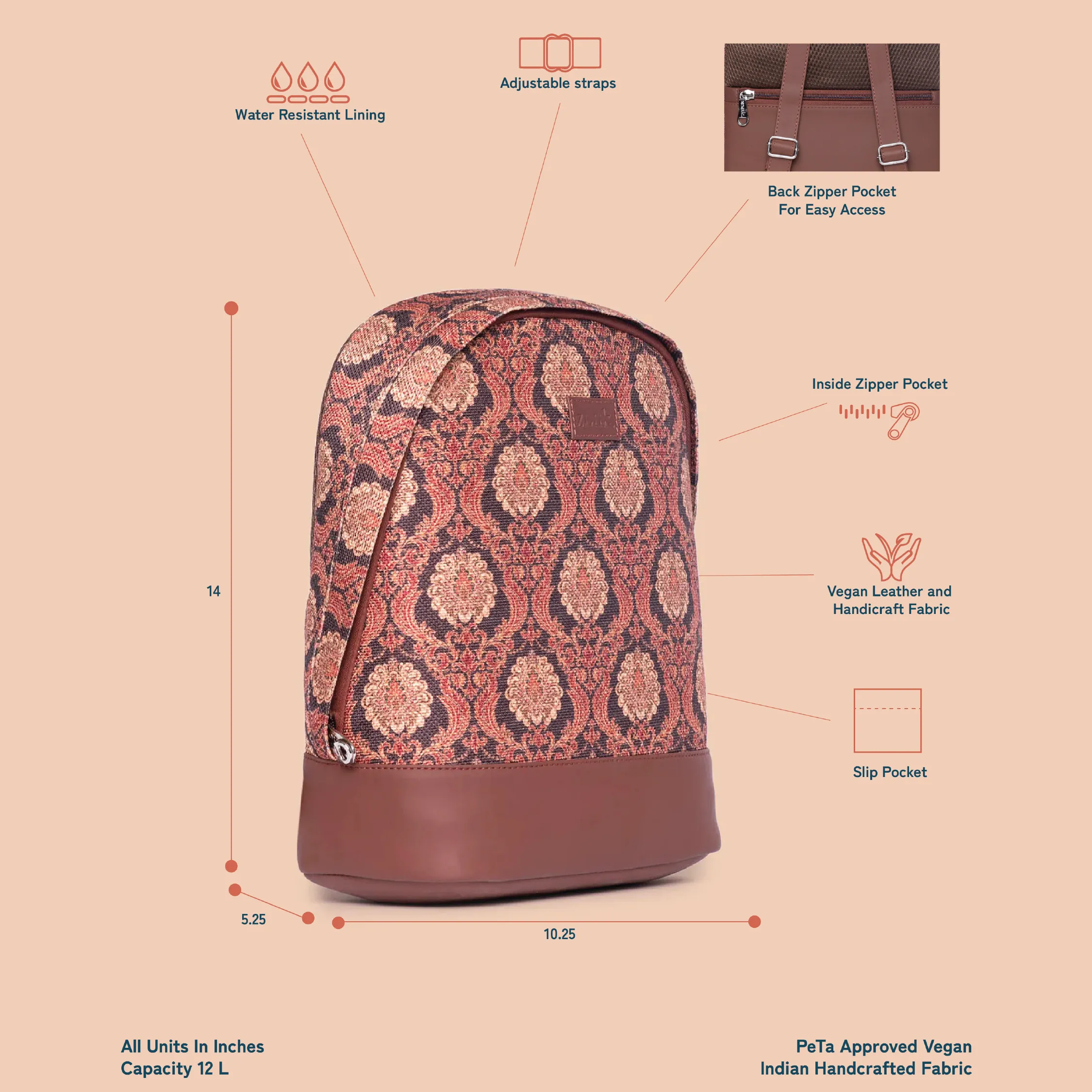 Jodhpur Damask Dome Daypack