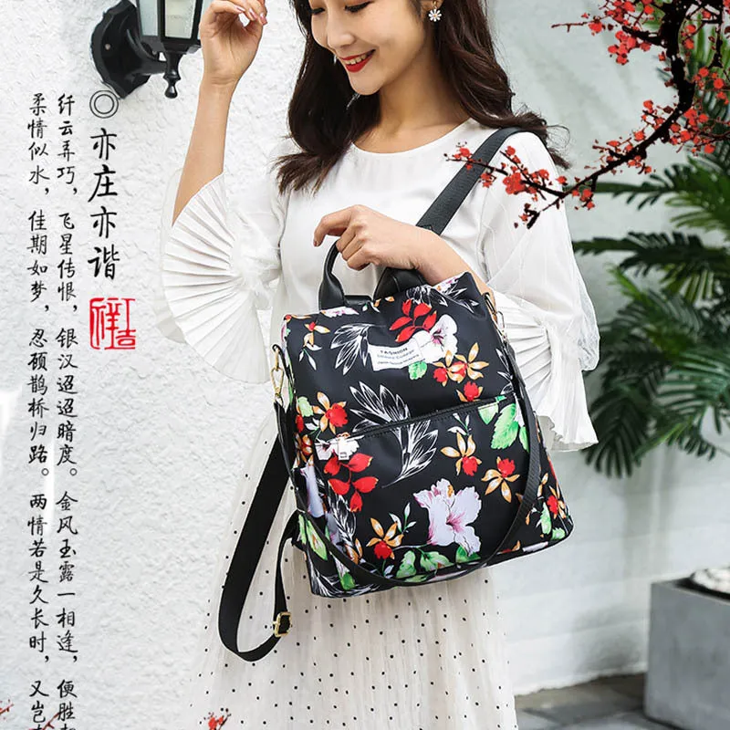 Junior High School Student Large Capacity Anti-Theft Backpack Korean Style Printed Girls Backpack