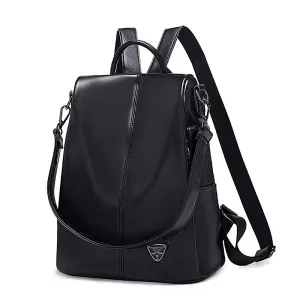Leather Backpack Women's Multi-Purpose Crazy Horse Leather Badge Anti-Theft Backpack