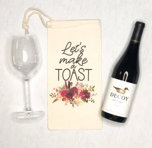 LET'S TOAST CANVAS WINE BAG