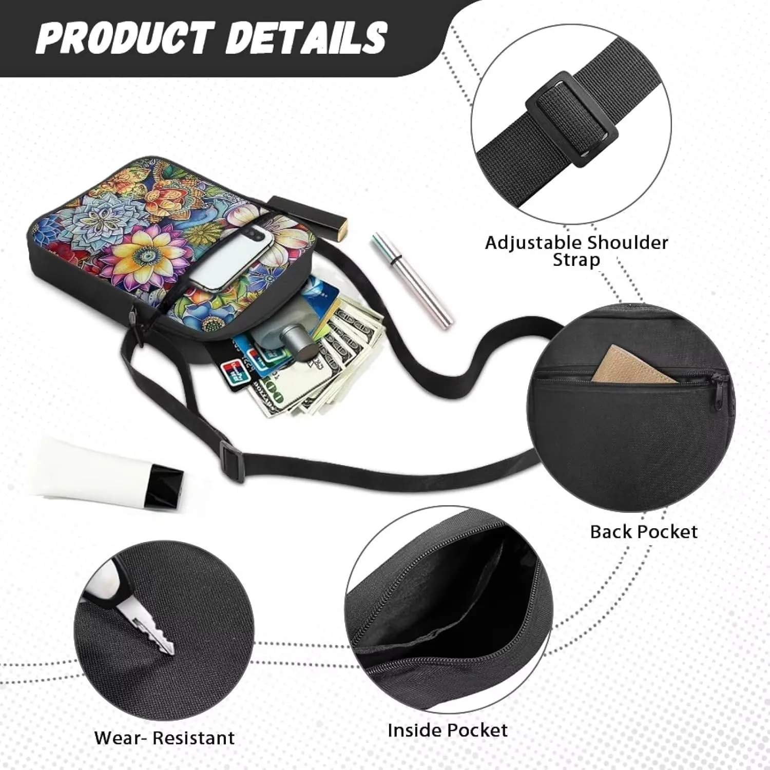 Messenger Bag for Women Small Crossbody Bags with Pockets Cell Phone Purse Wallet