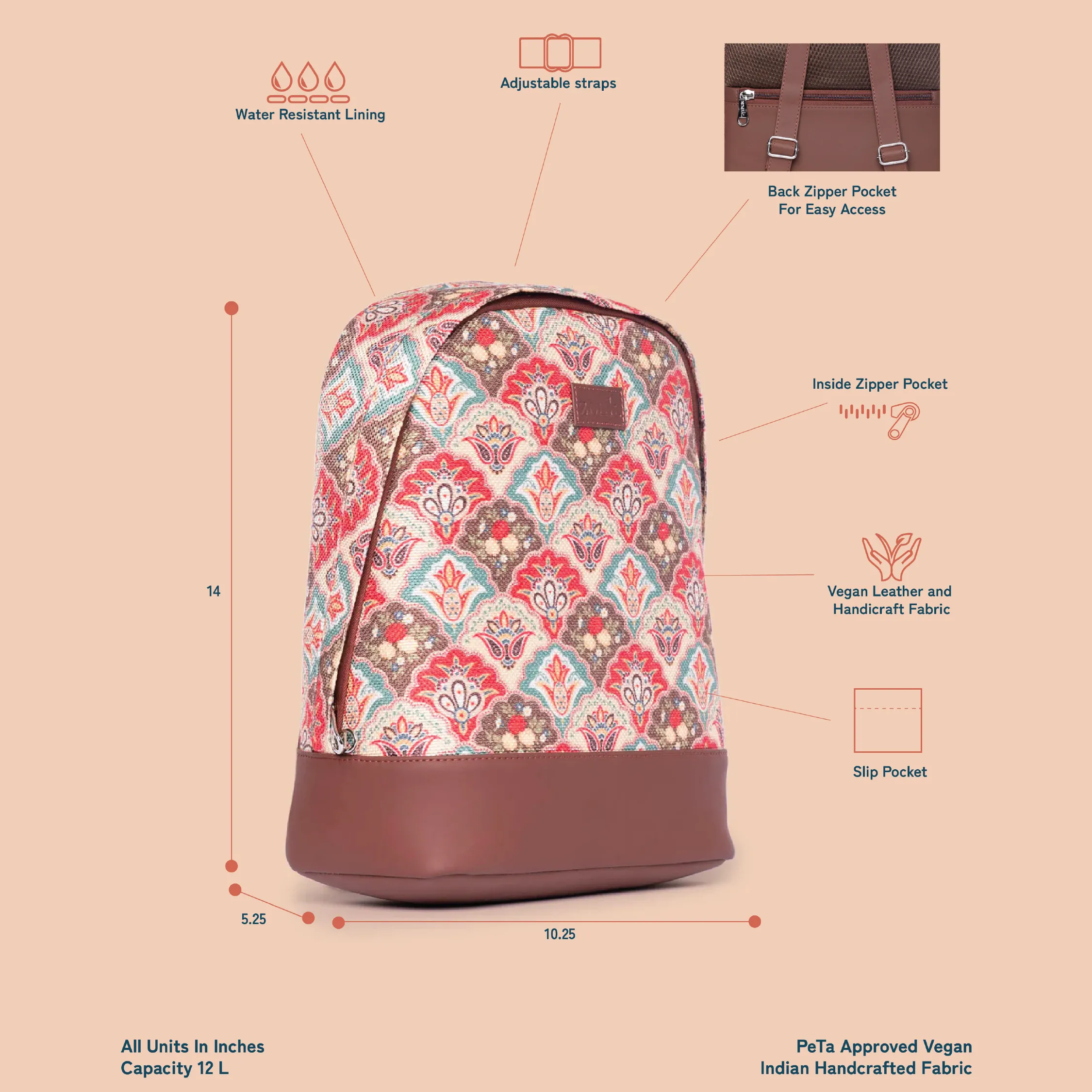 Mughal Art Multicolor Dome Daypack