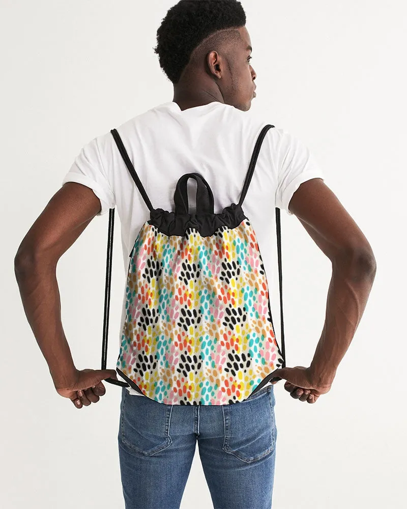Multi Cheetah Canvas Drawstring Bag