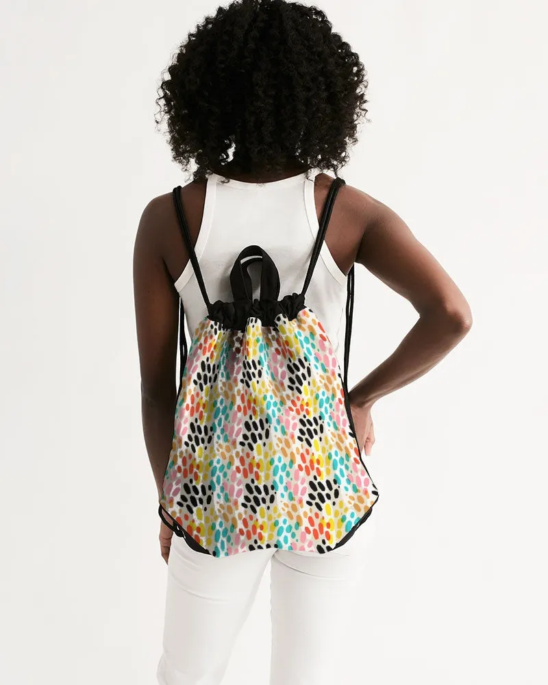 Multi Cheetah Canvas Drawstring Bag
