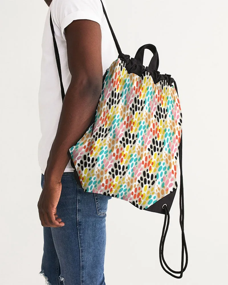 Multi Cheetah Canvas Drawstring Bag