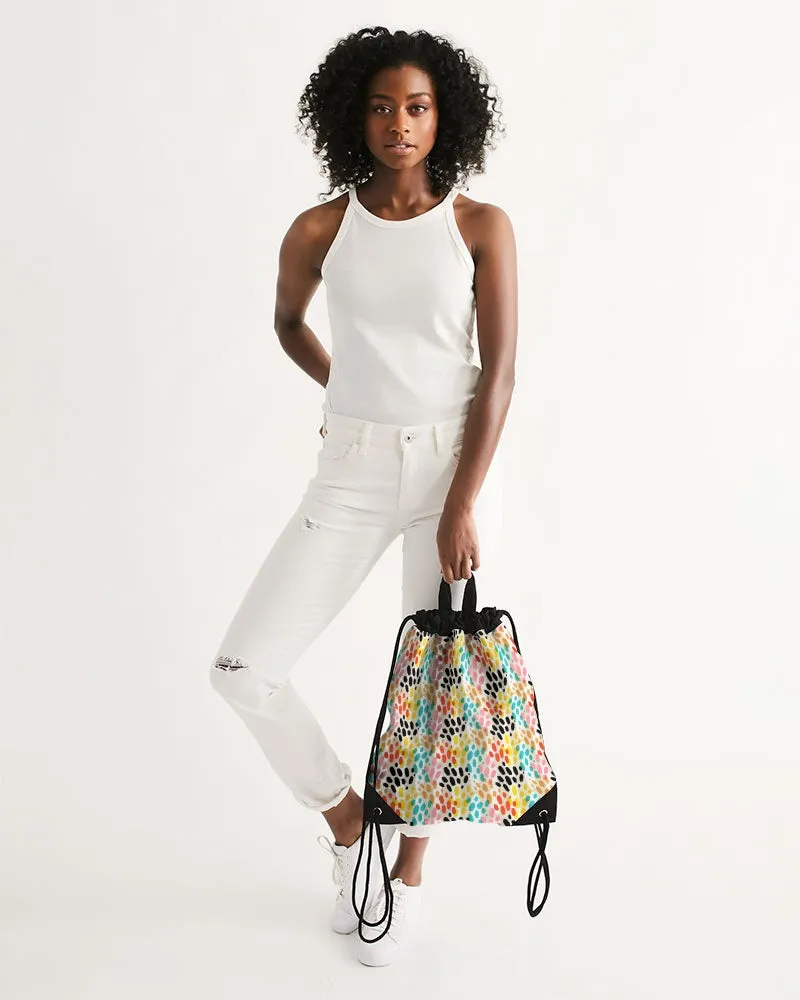 Multi Cheetah Canvas Drawstring Bag