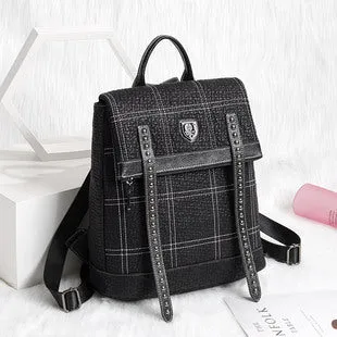 New Korean Style Leather Backpack Women's Fashion Embroidery Thread Multi-Purpose