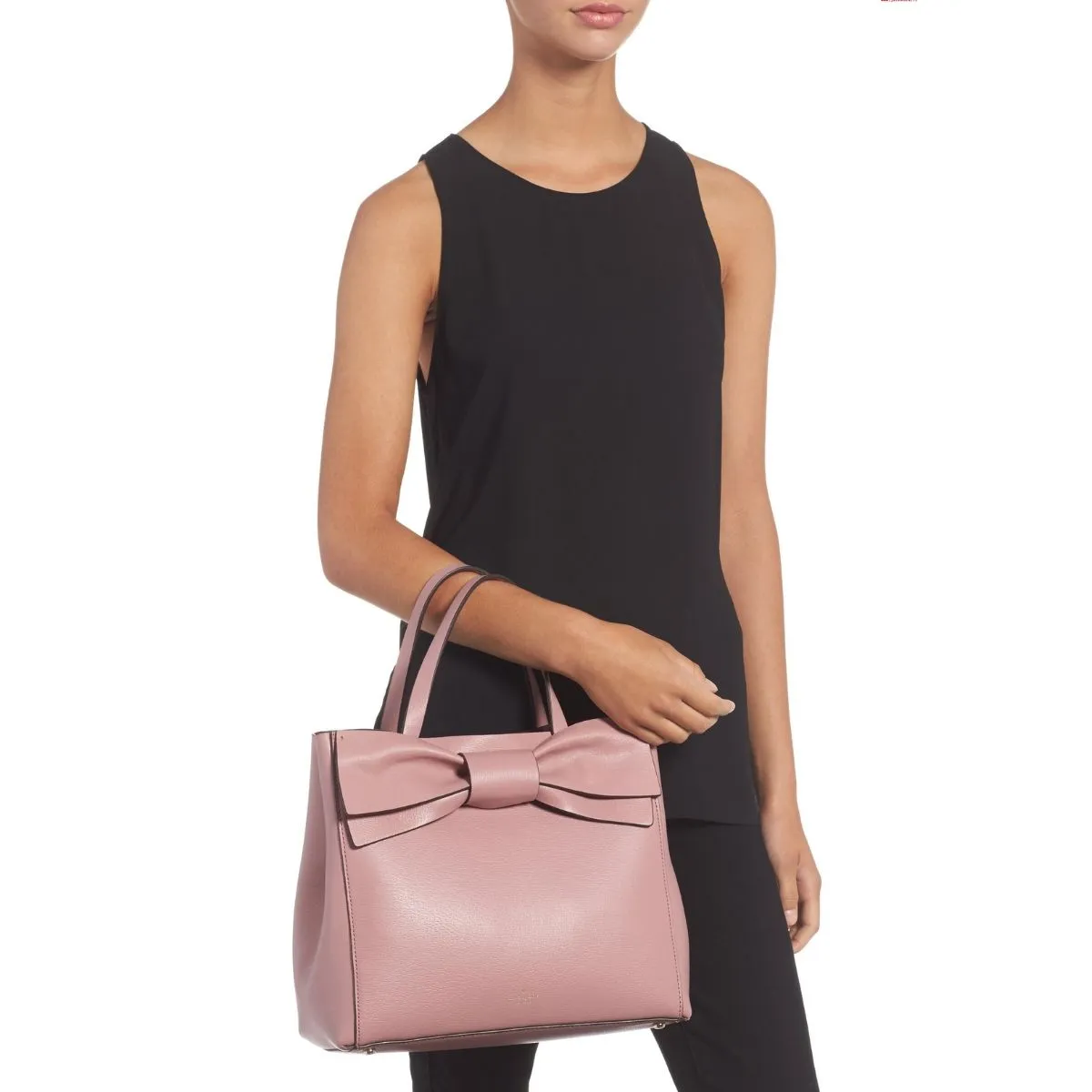 Olive Drive Brigette Bow Dust Peony Satchel Bag