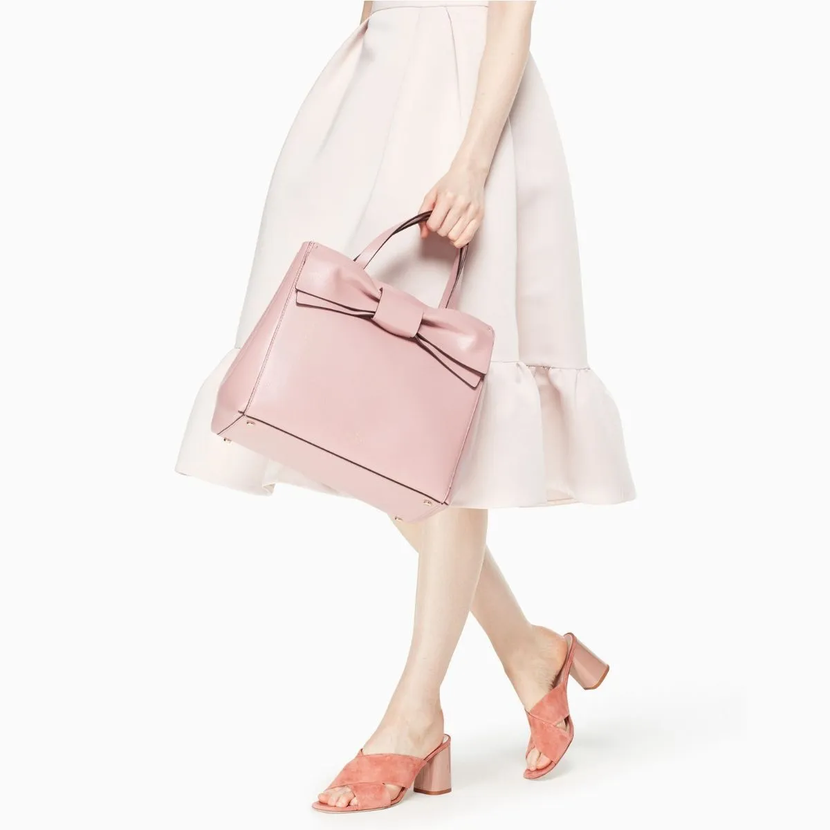 Olive Drive Brigette Bow Dust Peony Satchel Bag