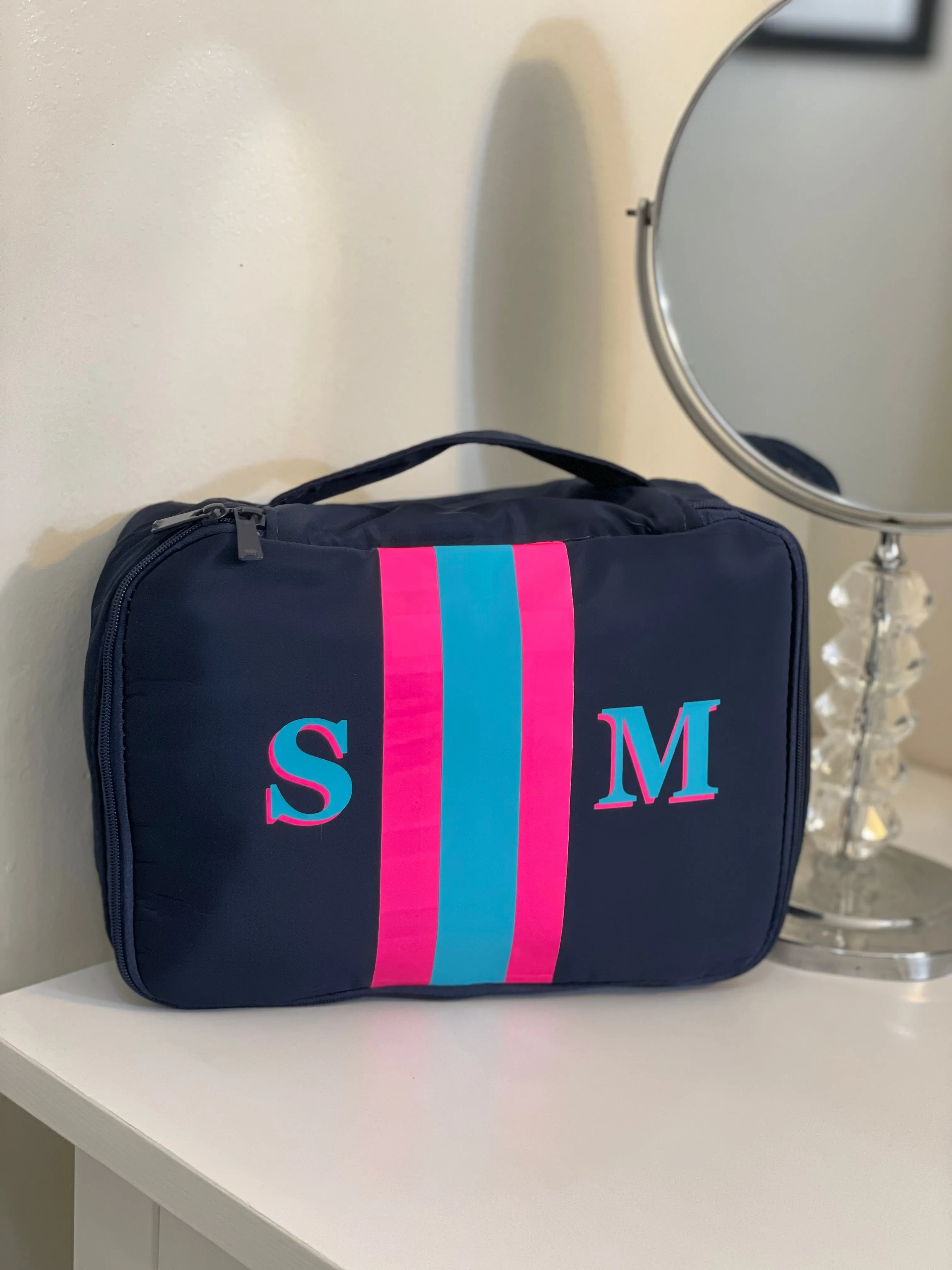 Personalized Shadow Stripe Cosmetic Bag