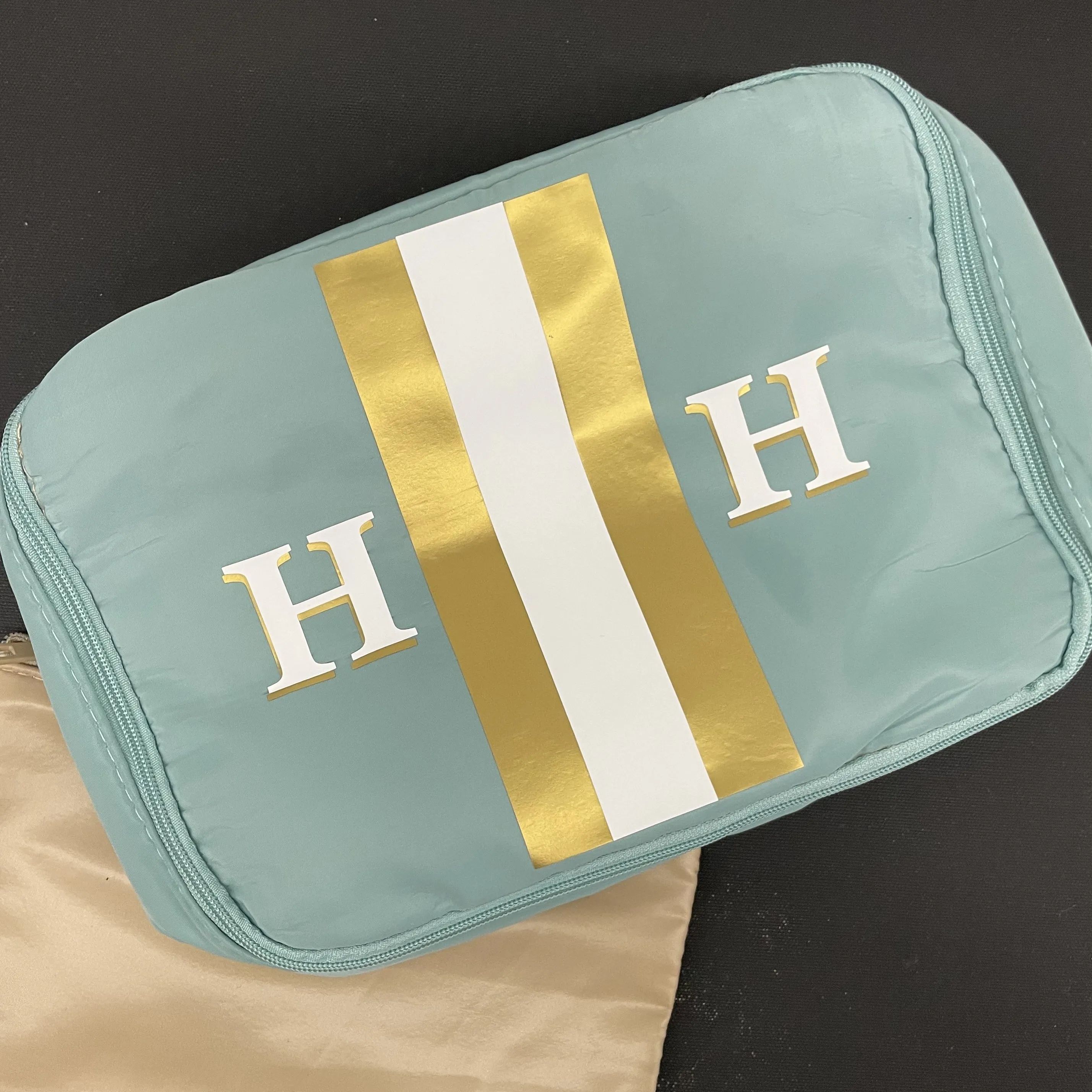 Personalized Shadow Stripe Cosmetic Bag