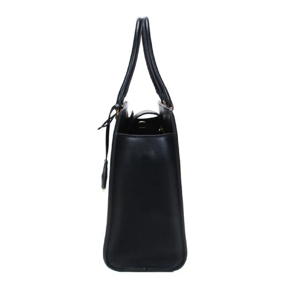 Prada Saffiano Lux Black Medium Satchel Handbag 1BA227