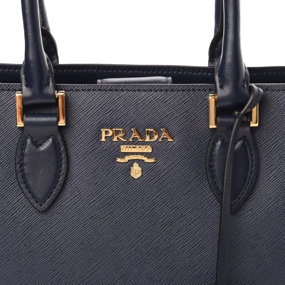 Prada Saffiano Lux Black Medium Satchel Handbag 1BA227