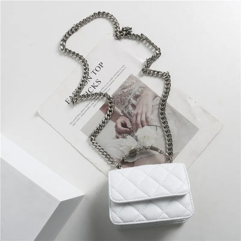Quilted Mini Leather Top Handle Bag